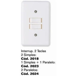 ILUMI INTERRUPTOR 2 SIMPLES BRANCO C/PLACA 2018 STYLUS