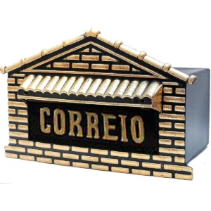 CAIXA DE CORREIO CHAPA TIJOLINHO DOURADO
