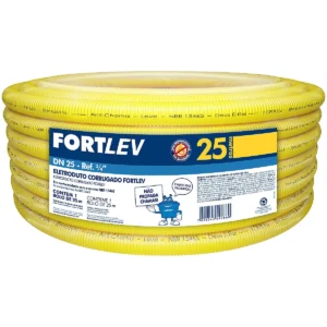 ELETRODUTO CORRUGADO FORTLEV AMARELO 3/4 50MTS