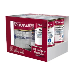 RENNER ESMALTE PU POLIPAR BRILHANTE BRANCO KIT 4,5L