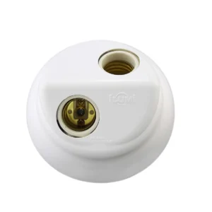 PLAFON DECORATIVO ILUMI BRANCO SOQ.PORCELANA 2 LAMP 18092