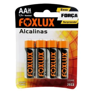 PILHA ALCALINA FOXLUX PEQUENA  AA C/4