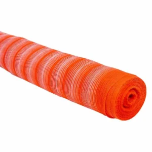 TELA SINALIZACAO LISTRADA LARANJA/BRANCO GIRO INGLES 1,20M X 50M