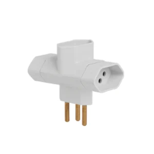 PINO 3 SAIDAS TIPO T CINZA 10A 2P+T REF.12250 ILUMI