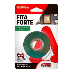 FITA DUPLA FACE ADERE FITA FORTE 24X2M TRANSPARENTE