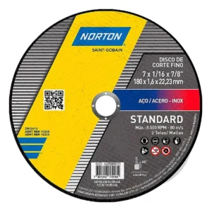 DISCO CORTE FINO NORTON 7" 180X1,6X22,23MM STANDARD