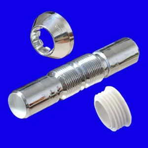 TUBO DE LIGACAO SANFONADO C/CANOPLA+ESPUDE CROMADO FERE